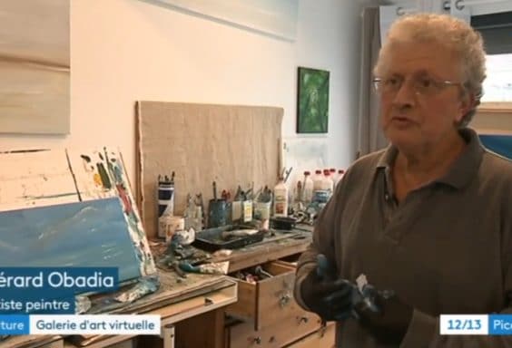 Gérard Obadia, artiste peintre interviewé par France 3 concernant la galerie d'art en ligne ART SHOP AND GO