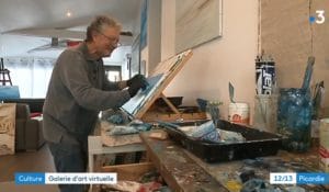 Gérard Obadia, dans son atelier d'artiste peintre vu dans un reportage de France 3 Picardie